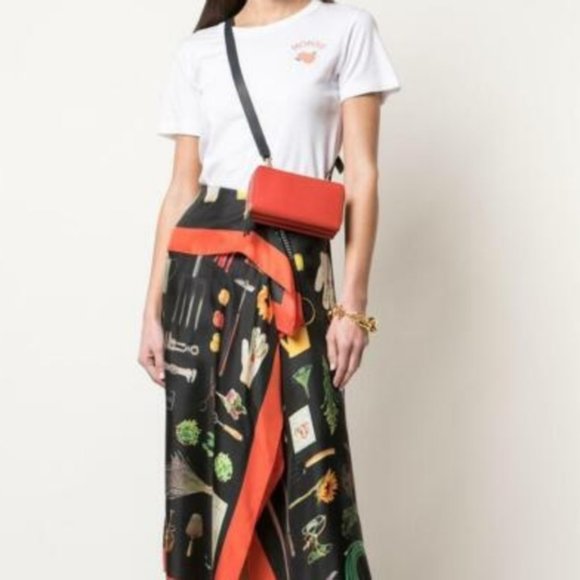 NEW WANT LES ESSENTIELS Petra Zip Red Orange Navy Crossbody Belt Bag Wallet - Picture 3 of 13